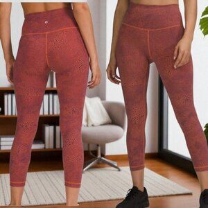 LULULEMON ( 6 ) Wunder Train High-Rise Crop 23" Crackle Glaze Orange